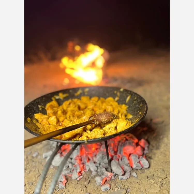 ساج سفری و تابه گرانیتی پایه دار